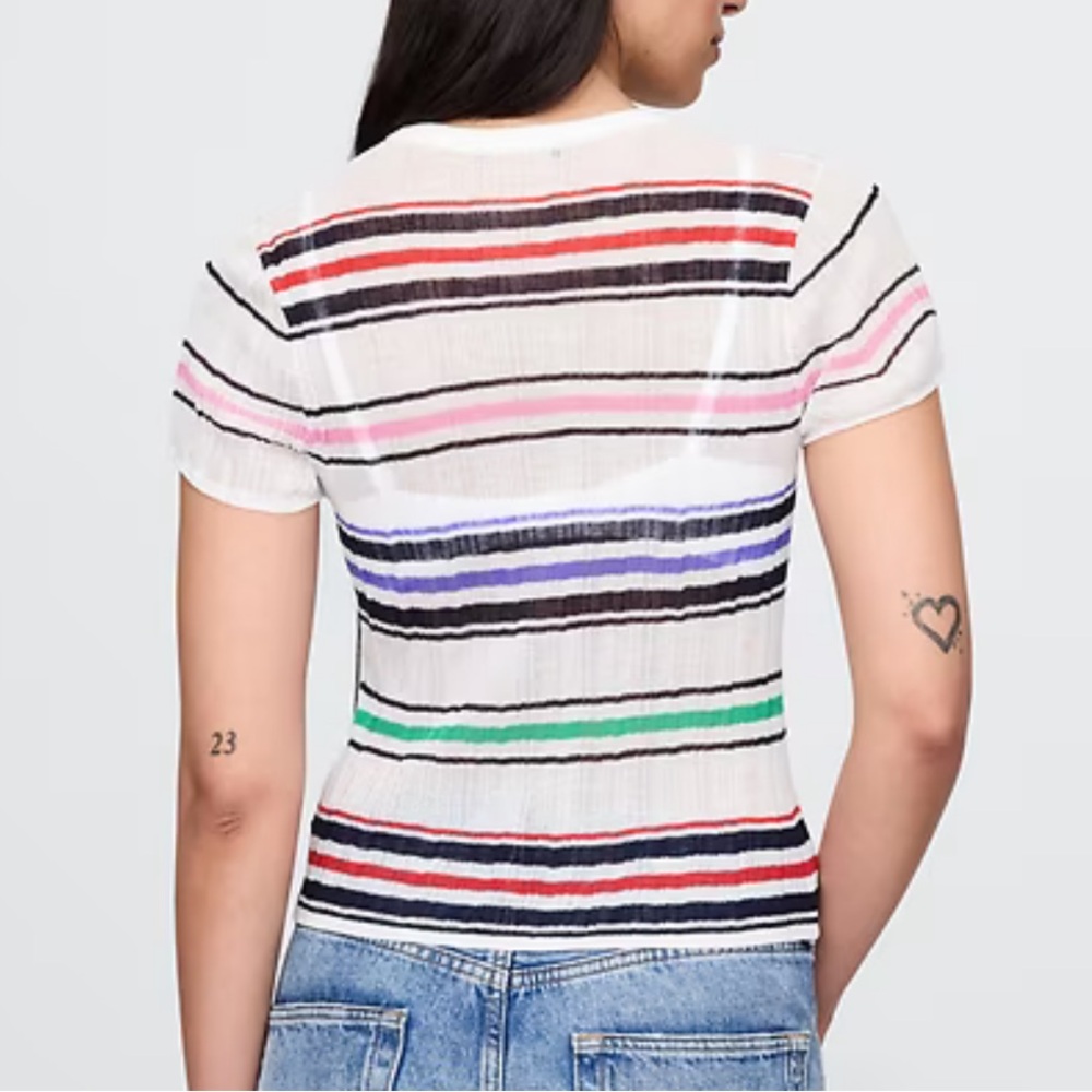 NWT- GAP- XS. Sheer Ribbed Top - Picture 2 of 9